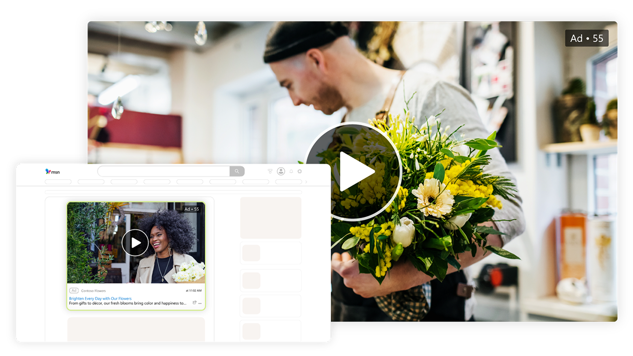 The Microsoft Start interface showing a Video Ad.