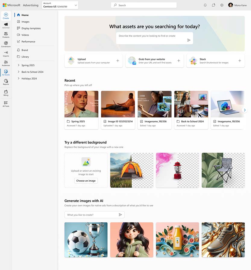 Ads Studio home page