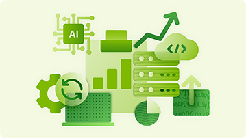 Visual representation of the maturity matrix in the color green.