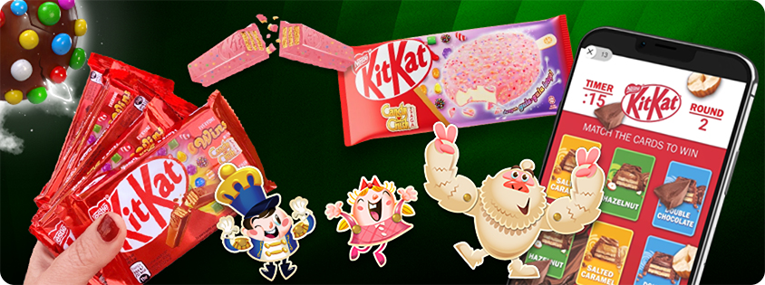 KitKat and Candy Crush Saga team up on screen and beyond to bring break time to players worldwide.